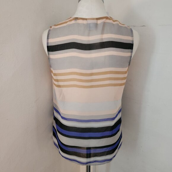 Cabi Pink Blue‎ Striped Sheer Blouse Women's Size Medium - Picture 2 of 4